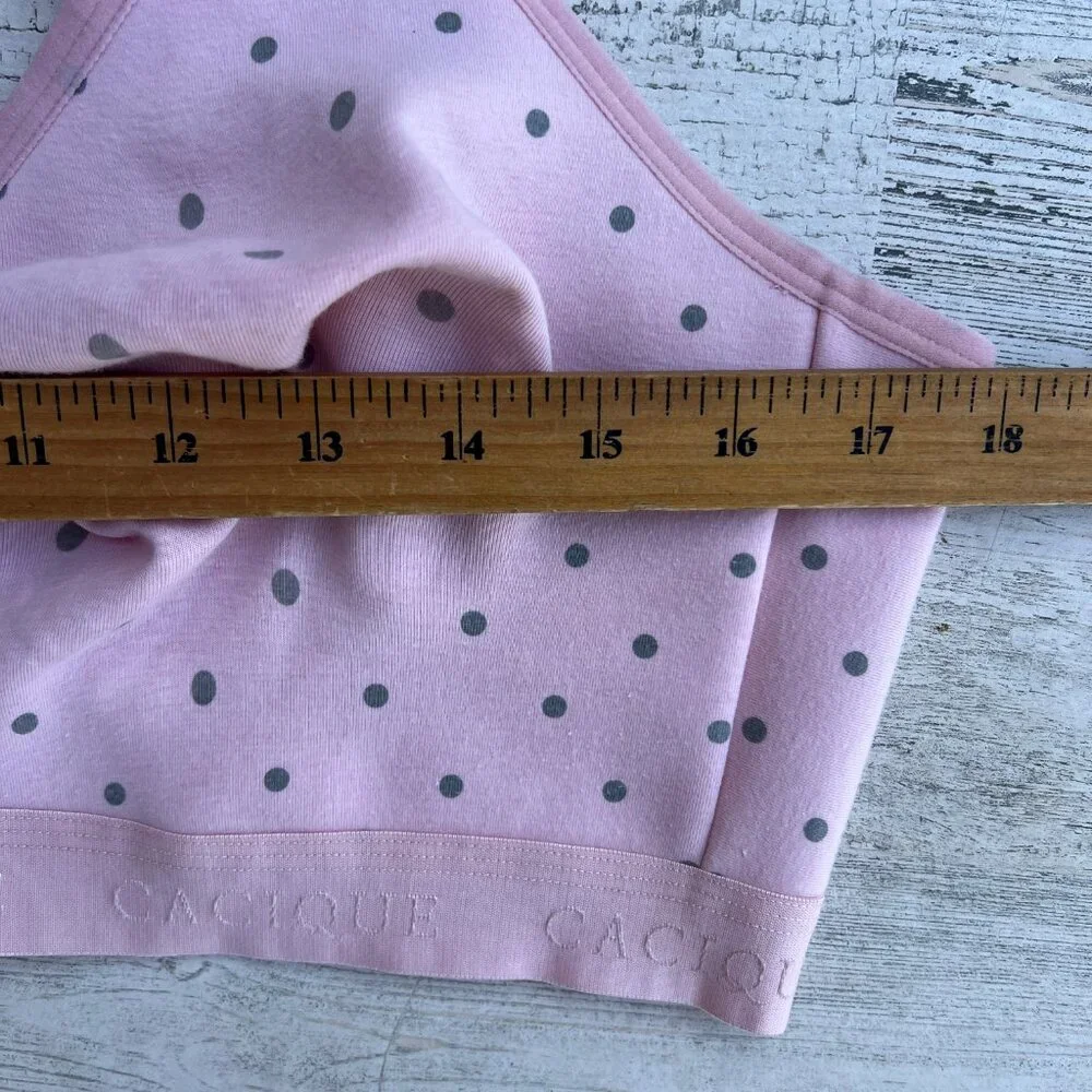 Cacique Bra 44D Pink Gray‎ Polka Dot